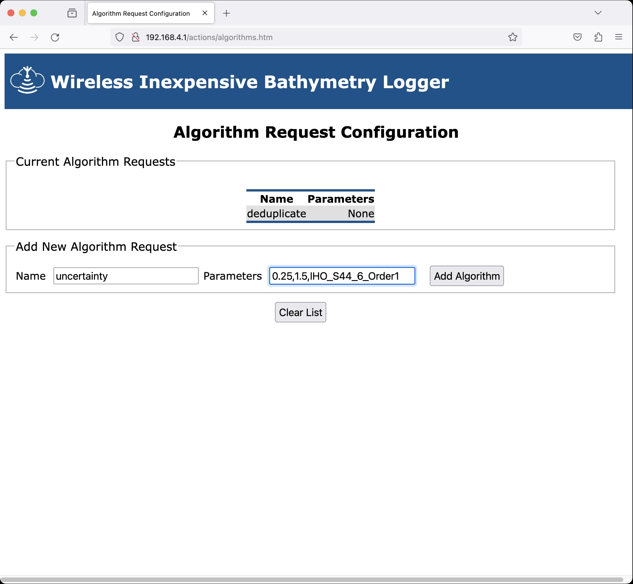 Firmware website algorithm requests