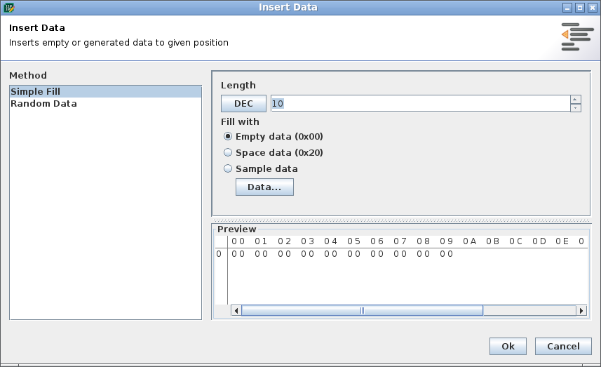 Insert Data Dialog